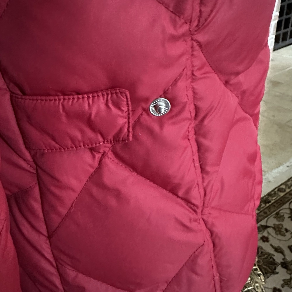 Eddie Bauer Goose Down 700 Fill Power Puffer Jacket Women's Small Red Quilt - Picture 15 of 15